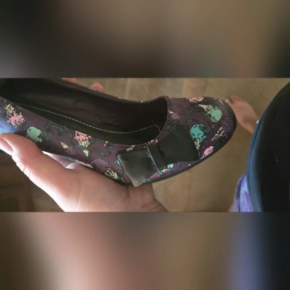 Tuk Icecream Retro EVIL Purple and Black Women's Heels with Bow Size 8 T.U.K. - Picture 4 of 5